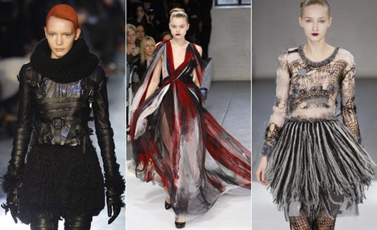 Left: Rodarte Fall 2009; Centre and Right: Rodarte Fall 2008. Photography by Peter Stigter
