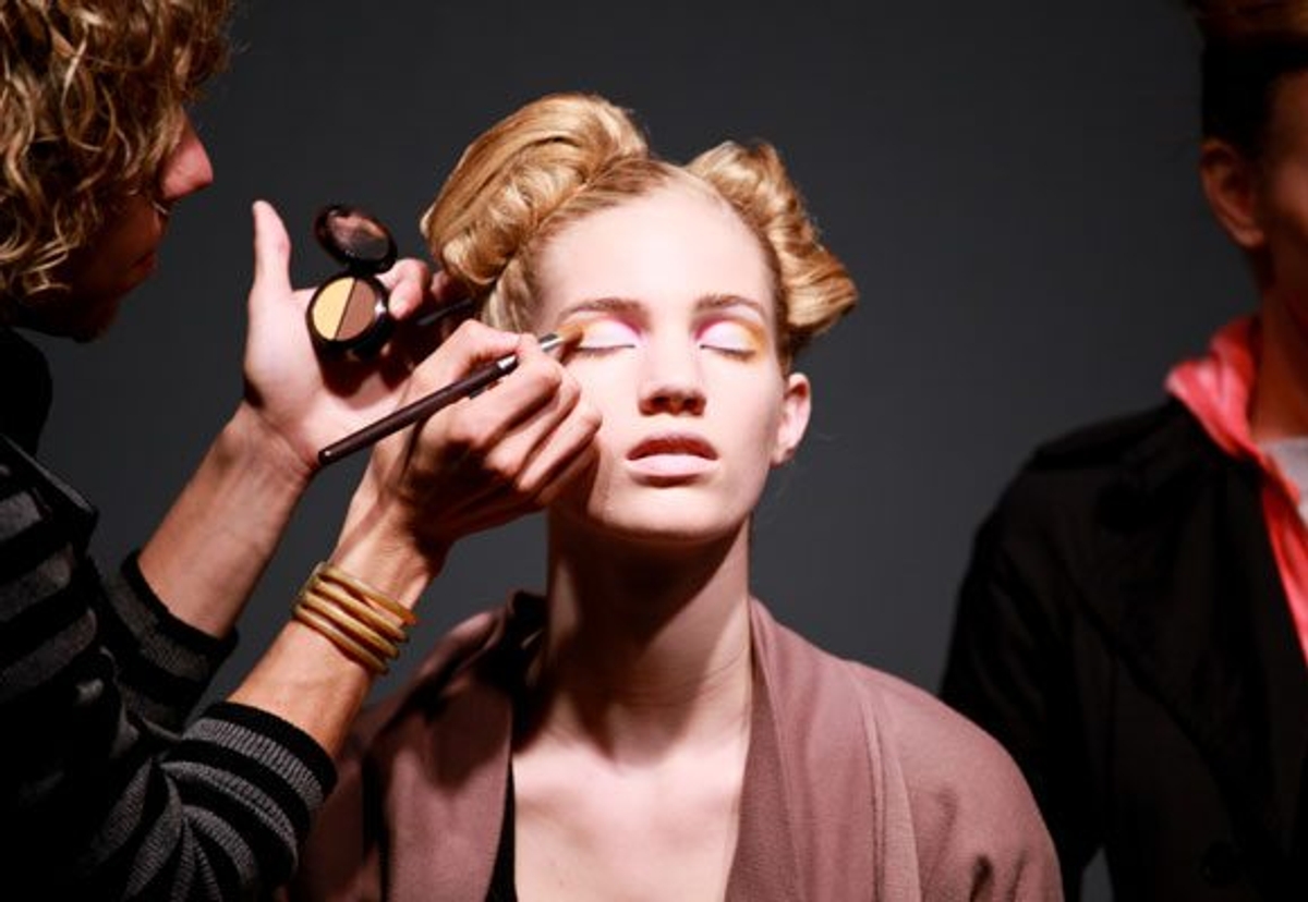 Backstage at Jessica Biffi Spring 2010. Photography by Angela Y. Martin