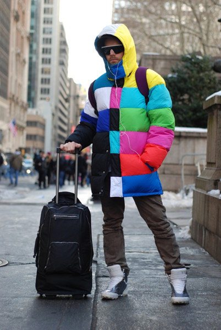New York street style: The amazing technicolor puffa coat
