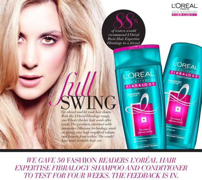 Get thicker hair after each wash with L'Oreal Paris Fibralogy