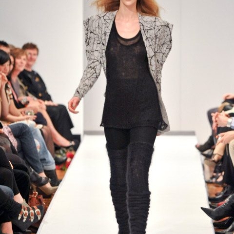 Toronto: Line makes their runway debut with bubbled knits, floor-sweeping scarves and cozy cashmere