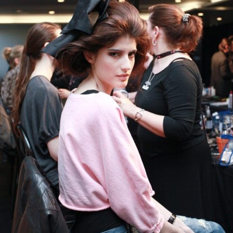 Backstage beauty: Backcombed bouffants at Lucian Matis