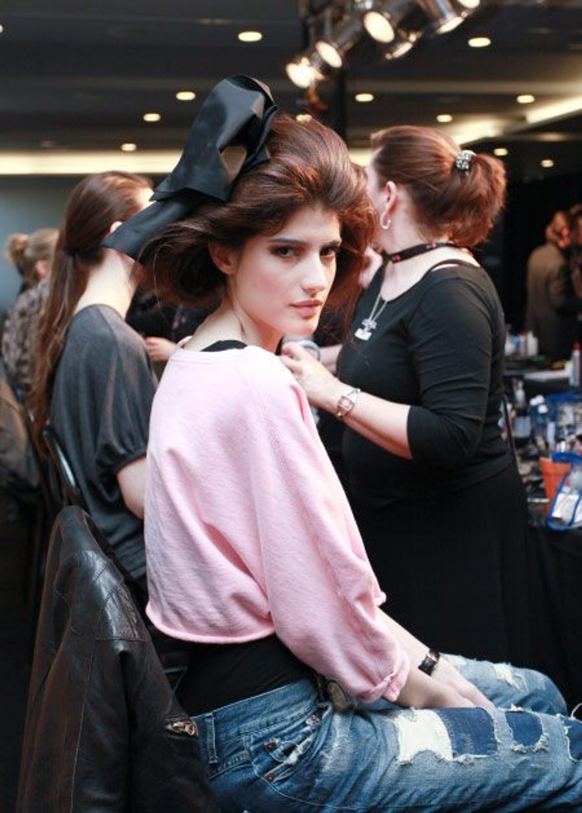 Backstage at Lucian Matis Fall 2010. Photography Angela Y. Martin