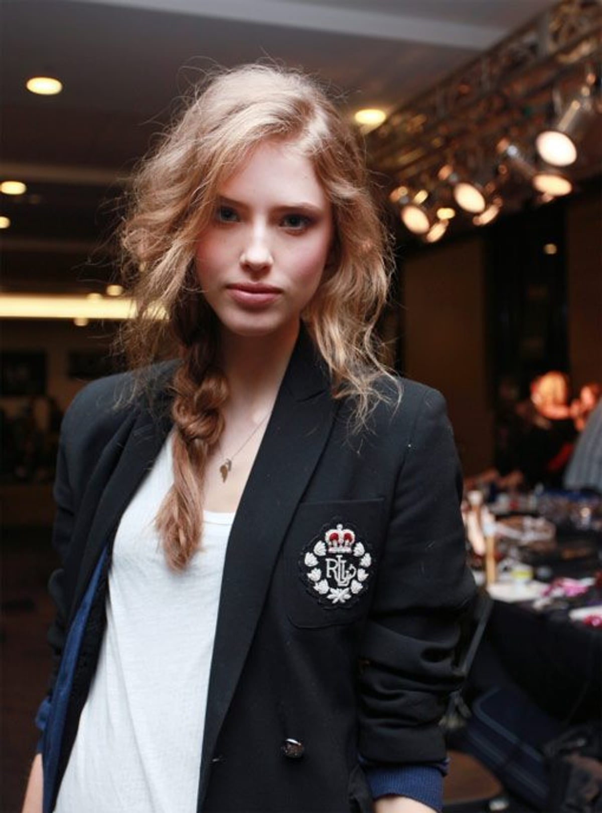 Backstage beauty: Side braids and dusty rose beauty at Pink Tartan