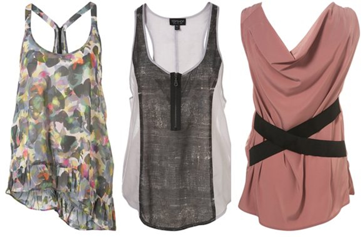 Topshop, um, tops (from right): $80, $60 and $75, all available starting tomorrow at Toronto's Jonathan + Olivia