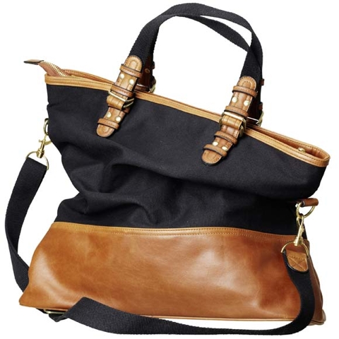 The daily steal: Leather-trimmed tote, $35