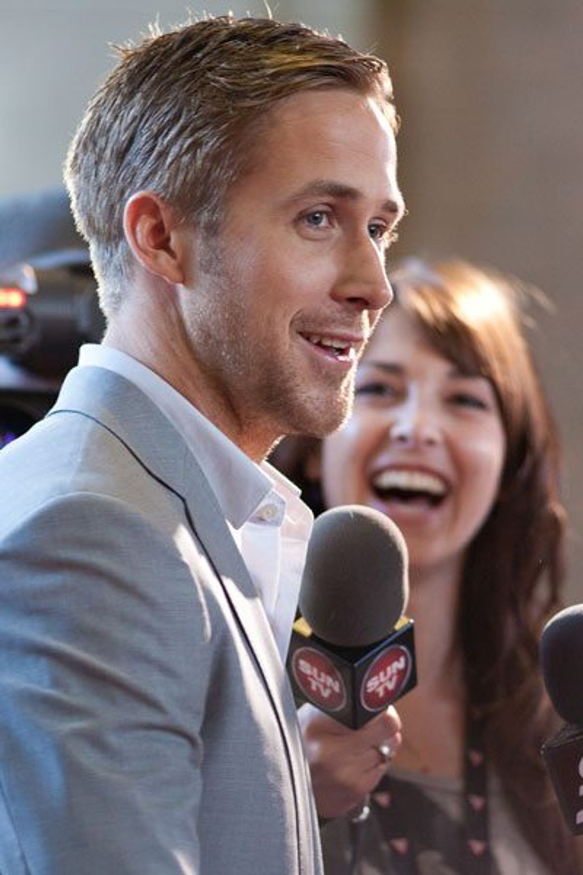 Ryan Gosling, just standing there being handsome, at the Blue Valentine premiere. Photography by Sam Javanrouh