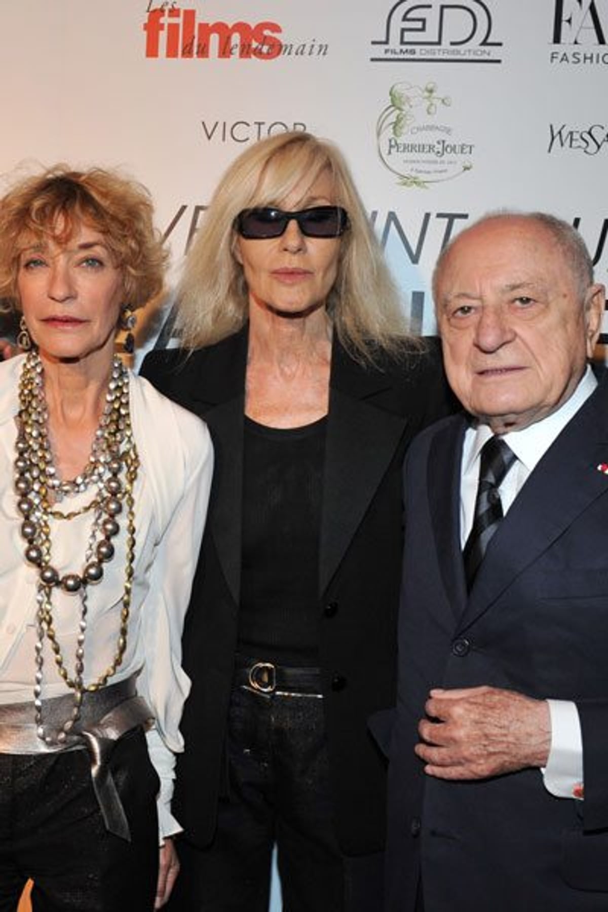 Loulou De La Falaise, Betty Catroux and Pierre Bergé. Photography by George Pimentel/WireImage