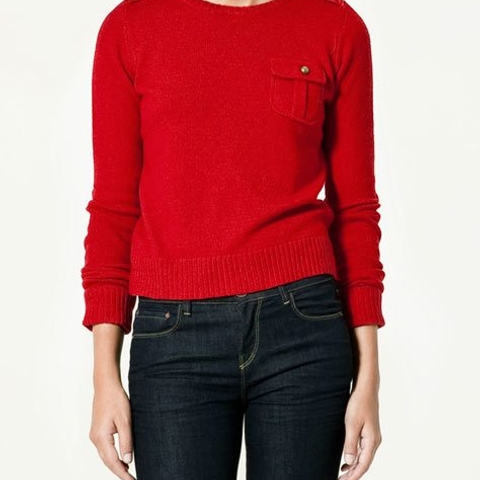 The daily steal: Red military sweater, $50