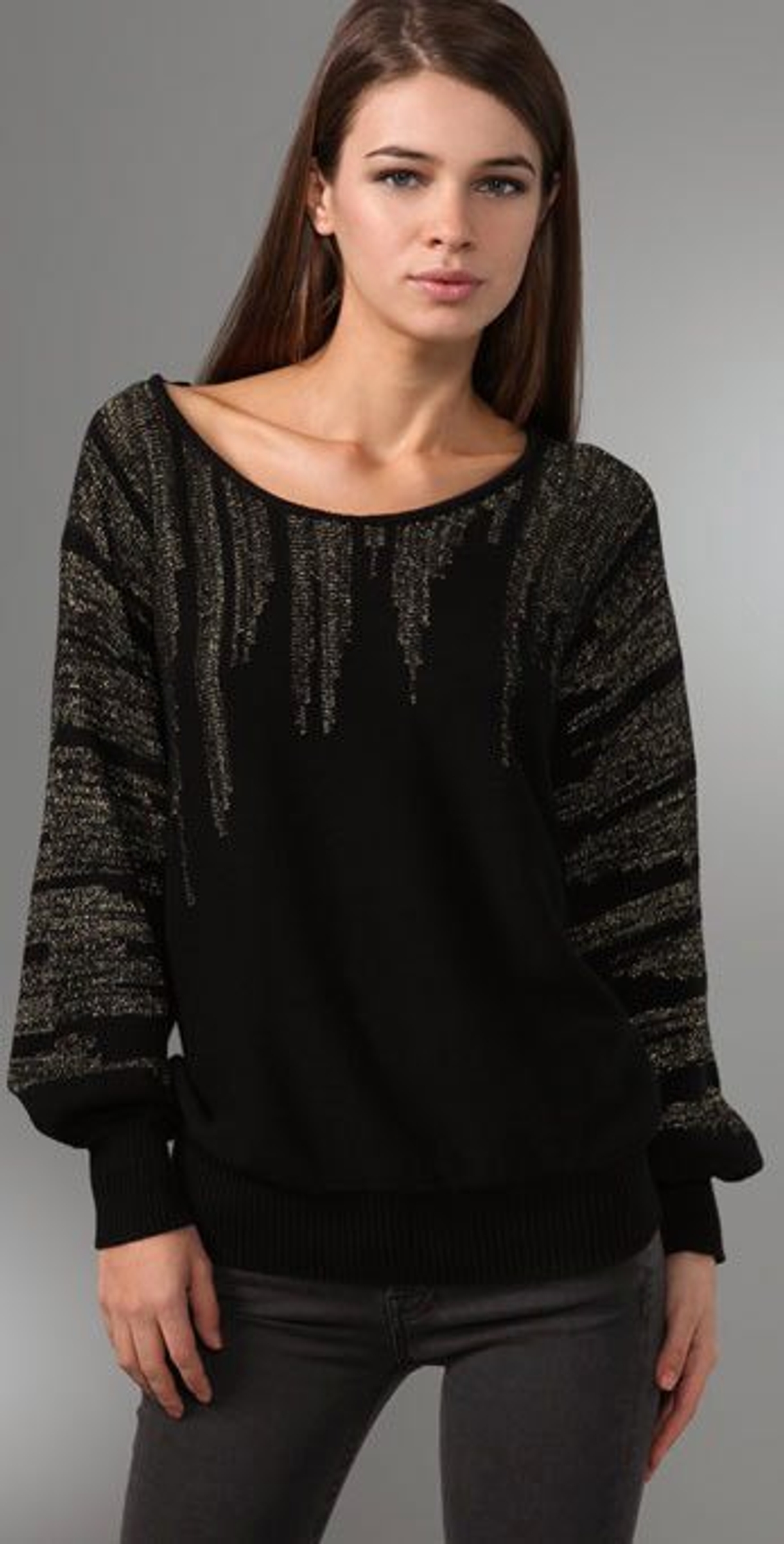 The daily steal: Black and gold sweater, $80