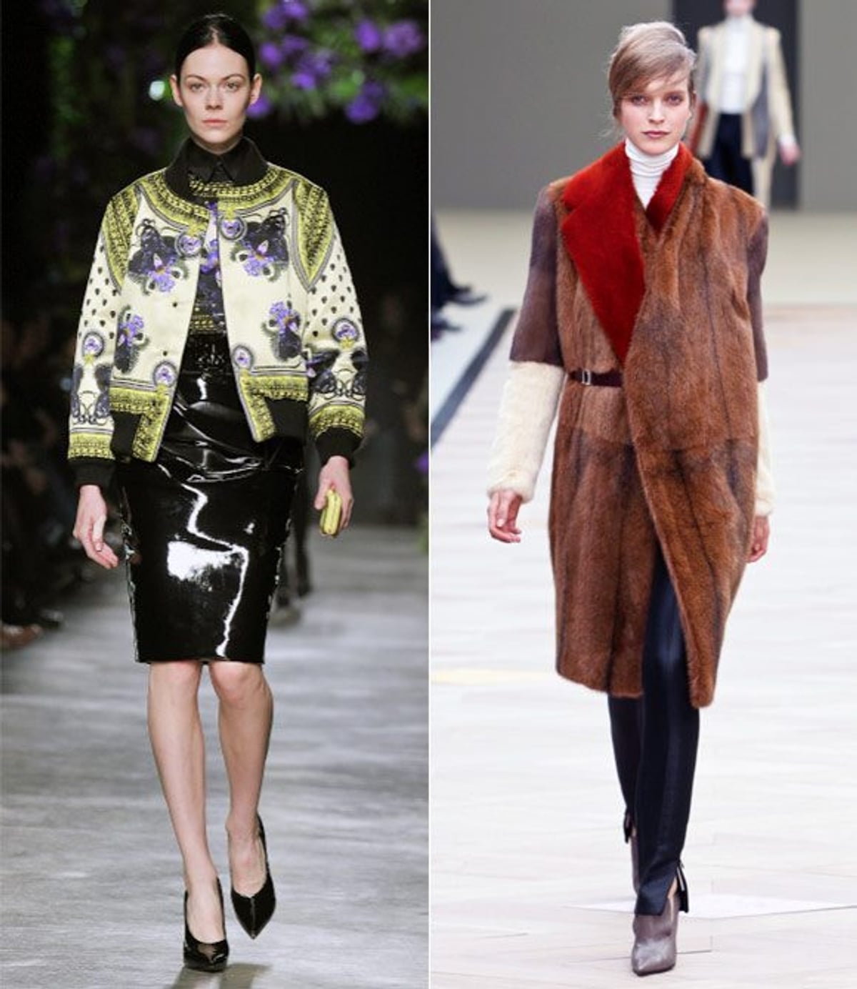 Left: Givenchy shot by Pascal Le Segretain/Getty Images. Right: Celine shot by Keystone Press.