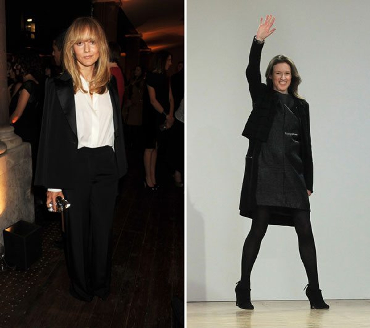 Left: Hannah MacGibbon shot by Dave M. Benett/Getty Images. Right: Clare Waight Keller shot by Danny Martindale/Getty Images