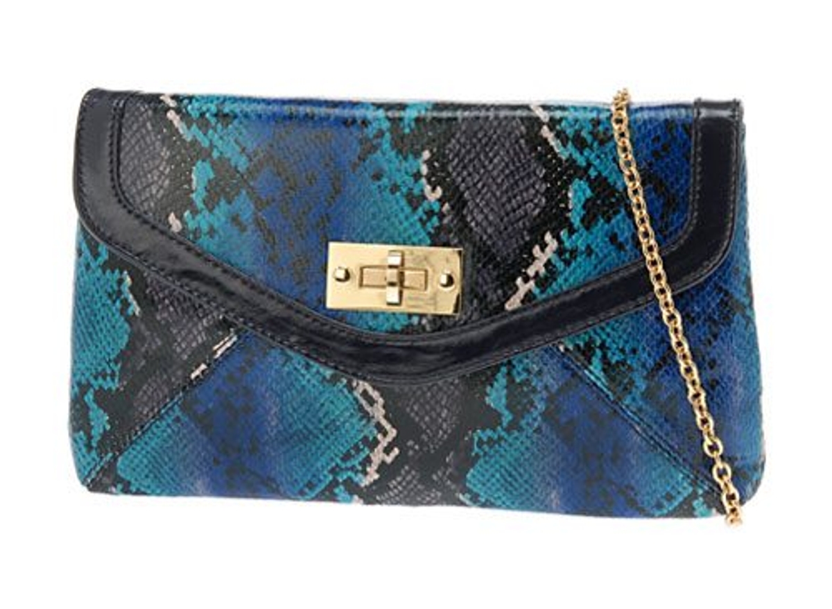 Daily steal: Snakeskin clutch, $40