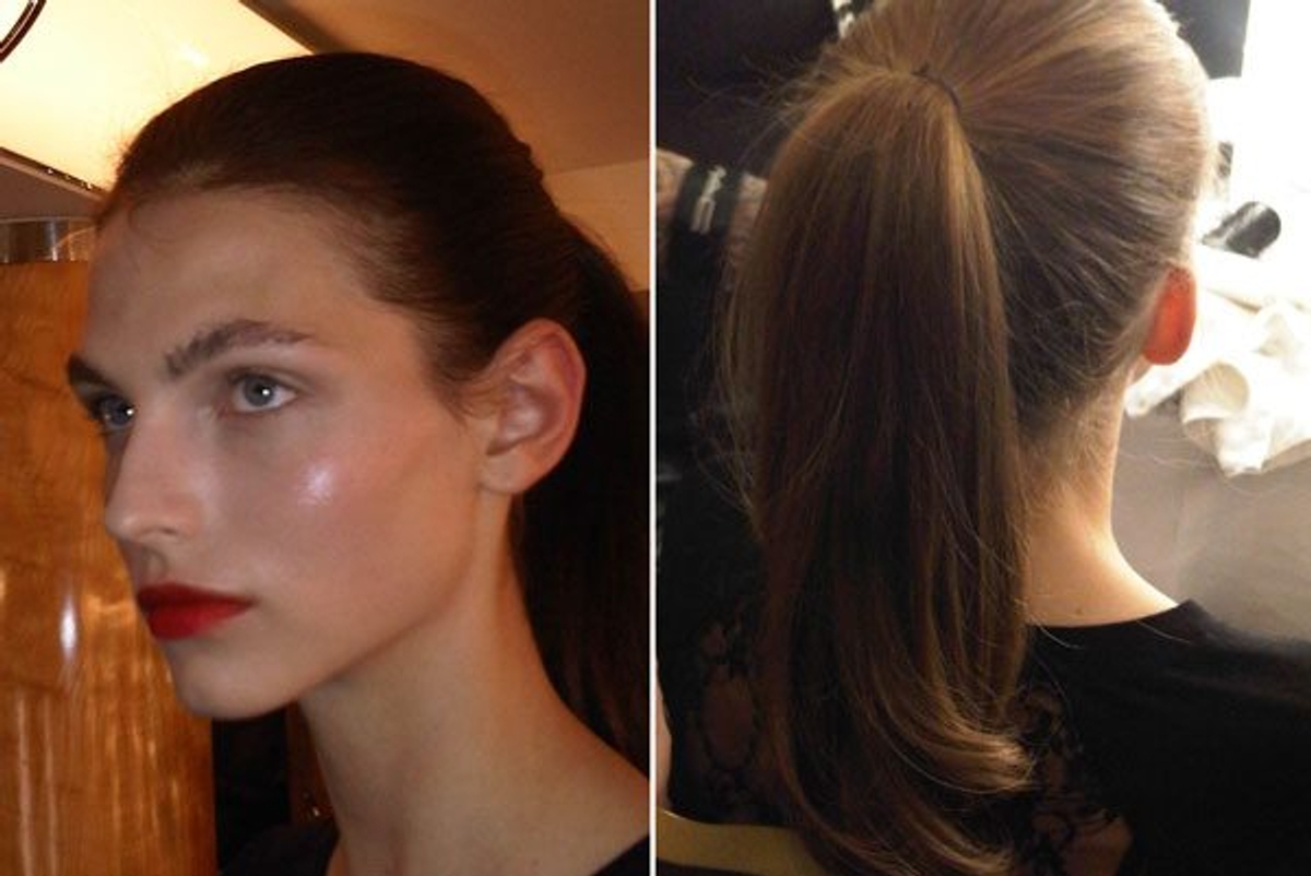 LFW backstage beauty: Swishy ponytails and Chloë Sevigny at Erdem