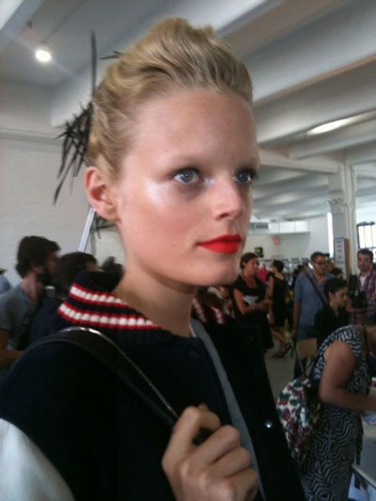 NYFW backstage beauty: Red lips and bobby pins at Jason Wu