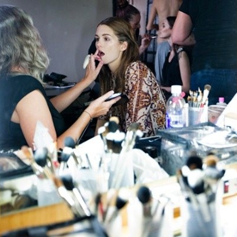Backstage beauty: Kate Lanphear-inspired looks at Greta Constantine Spring 2012