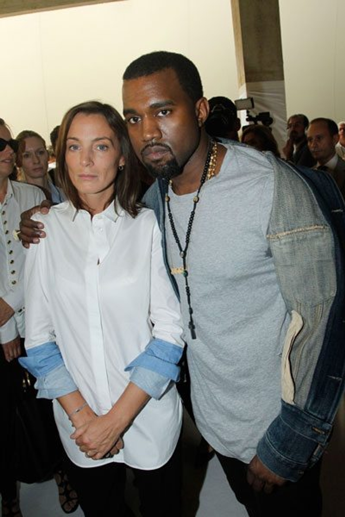 Phoebe Philo lending Kanye West moral support as shot by Eric Ryan/Getty Images