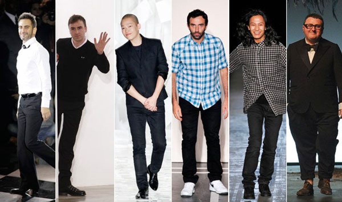 Marc Jacobs, Raf Simons, Jason Wu, Riccardo Tisci, and Alexander Wang shot by Peter Stigter. Alber Elbaz shot by Pascal Le Segretain/Getty Images