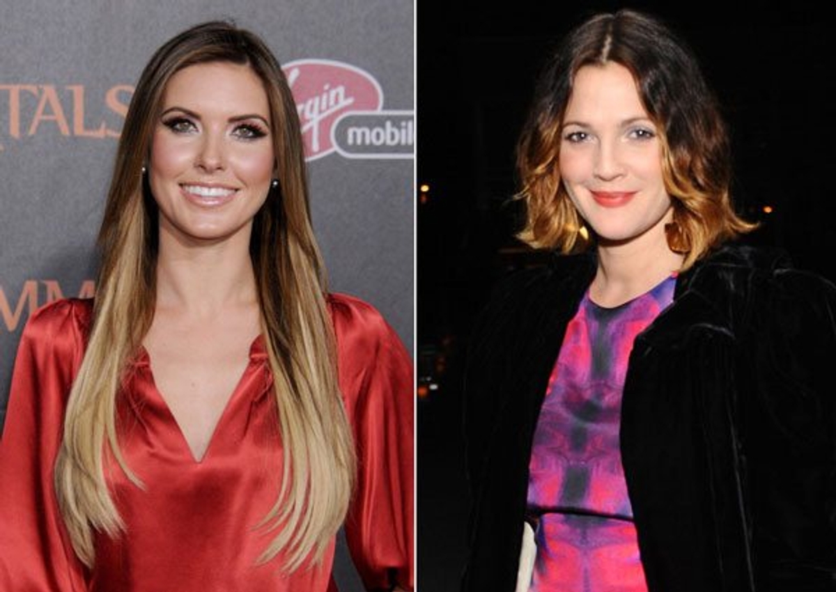 Left: Audrina Patridge shot by Gregg DeGuire/FilmMagic. Right: Drew Barrymore shot by Jeff Vespa/Getty Images.