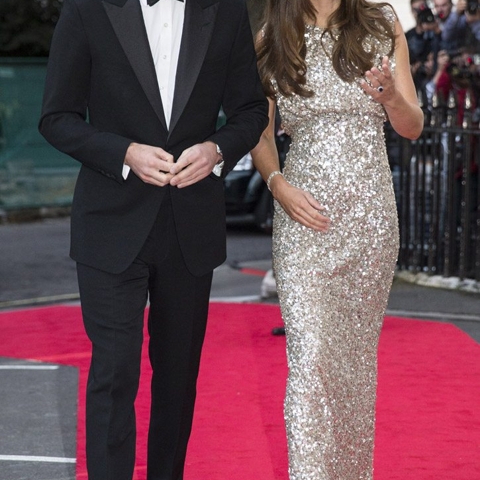 Kate Middleton wears shimmering silver Jenny Packham on the red carpet