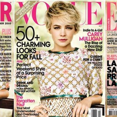 They said/We said: French Elle and German Glamour reuse a 2010 Vogue cover photo of Carey Mulligan. Scandal!