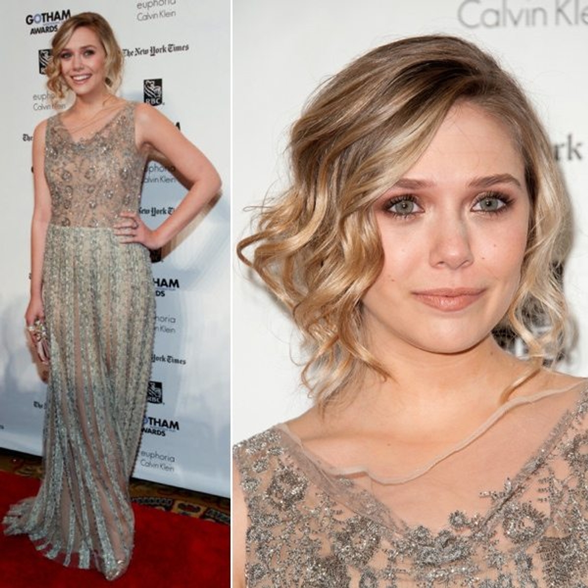 Get Elizabeth Olsen’s shimmering bronze look from the Gotham Independent Film Awards red carpet