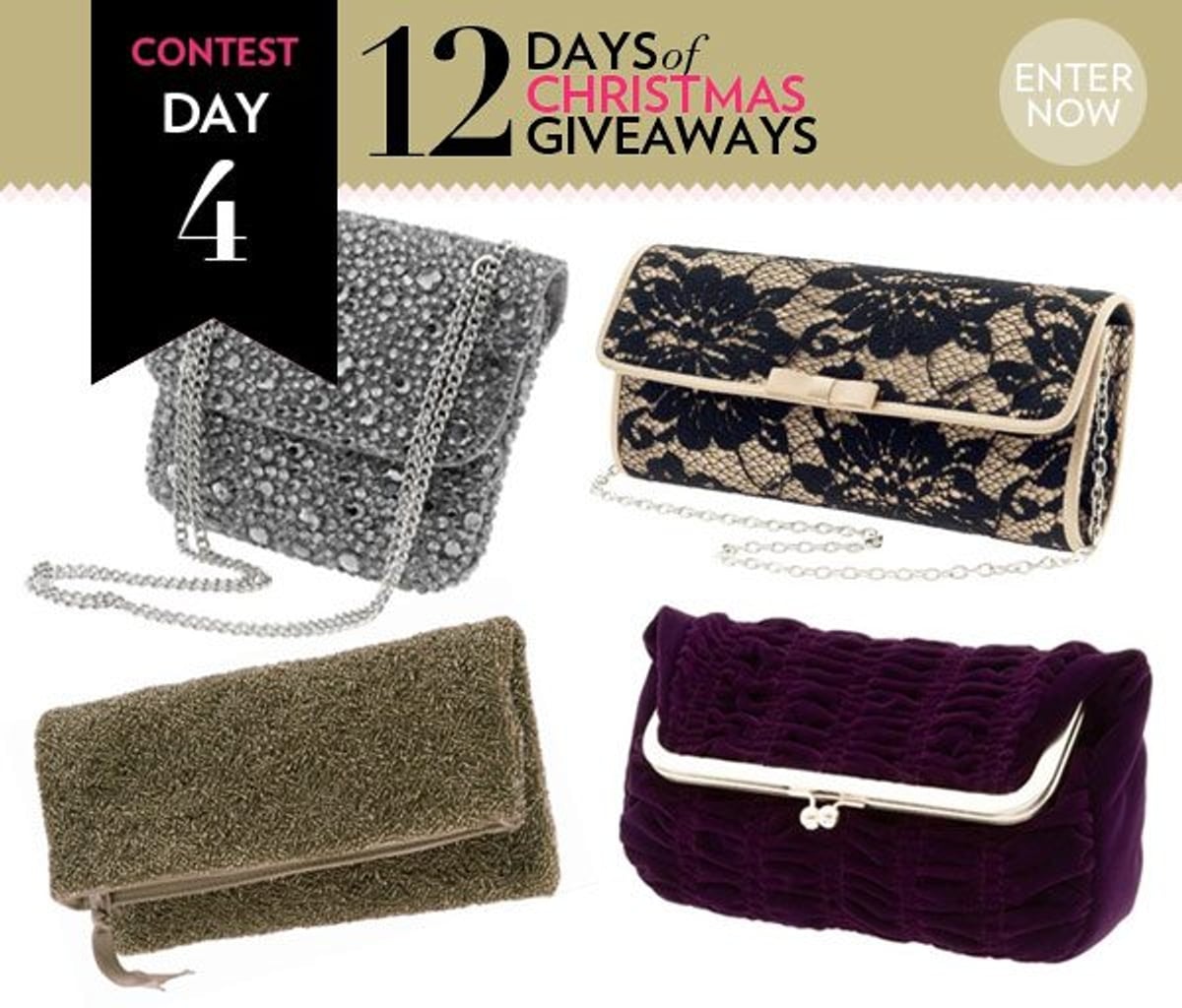 12 Days of Christmas Giveaways: Enter to win one of four evening purses from Banana Republic!