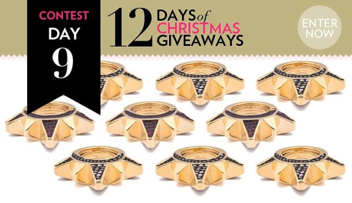 12 Days of Christmas Giveaways: Enter to win one of Kara Ross gold and python-print crescent rings!