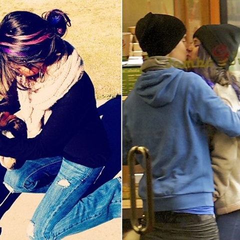 We're into Selena Gomez's new purple and blue highlights (and so is Justin Bieber!)