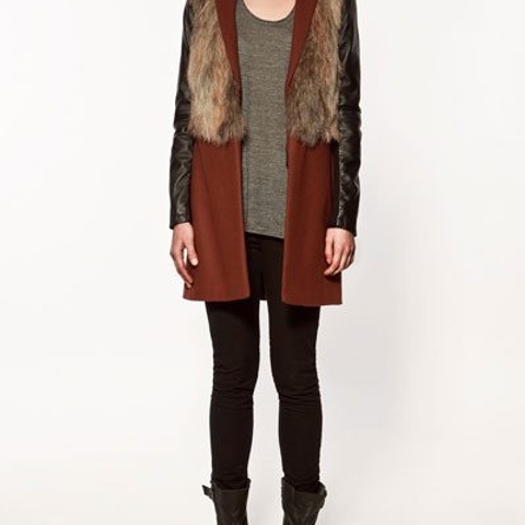 Daily steal: Faux fur and leather coat, $60