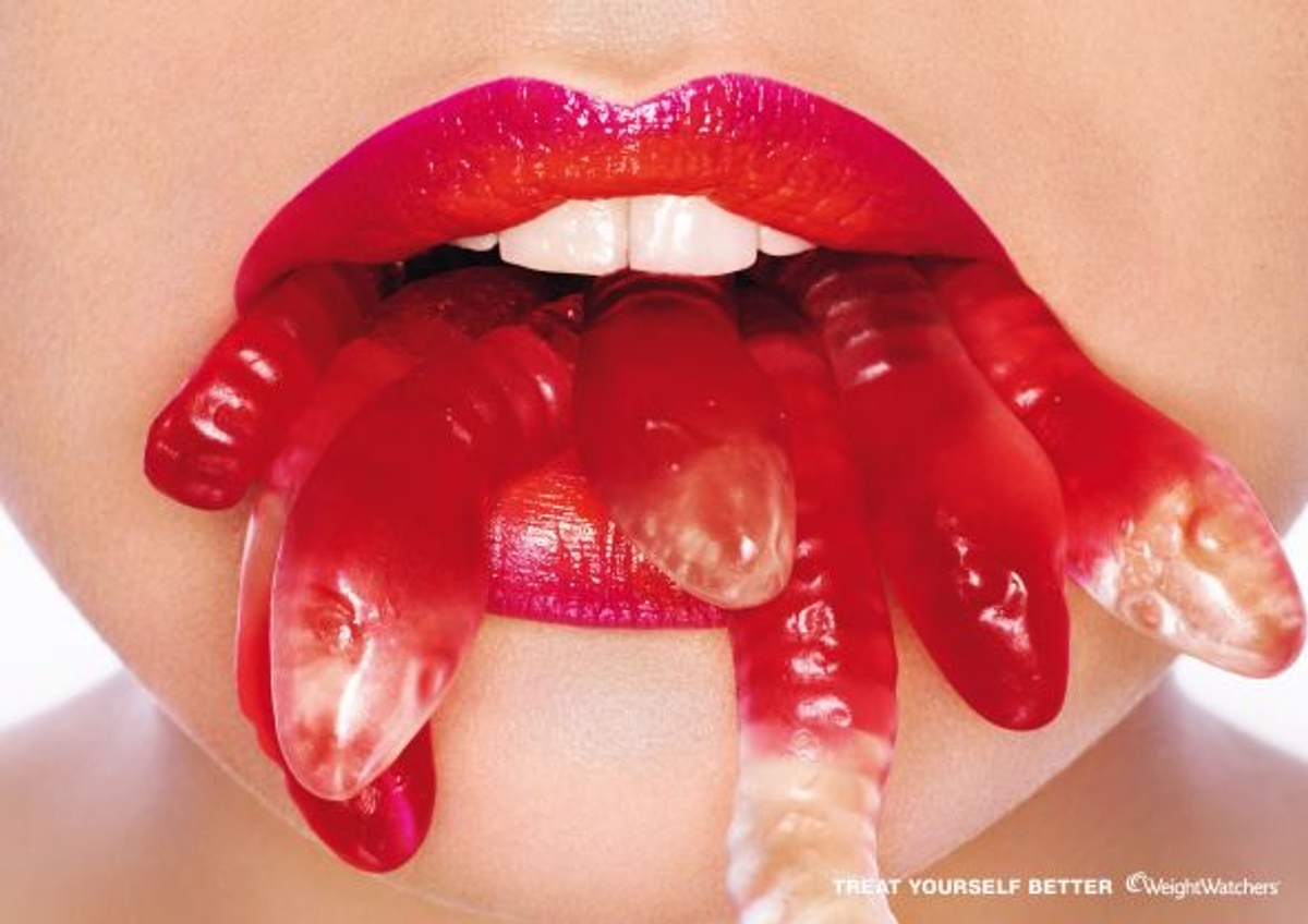 From runway to… weight loss commercials? We’re digging the high fashion lipstick in this French ad campaign