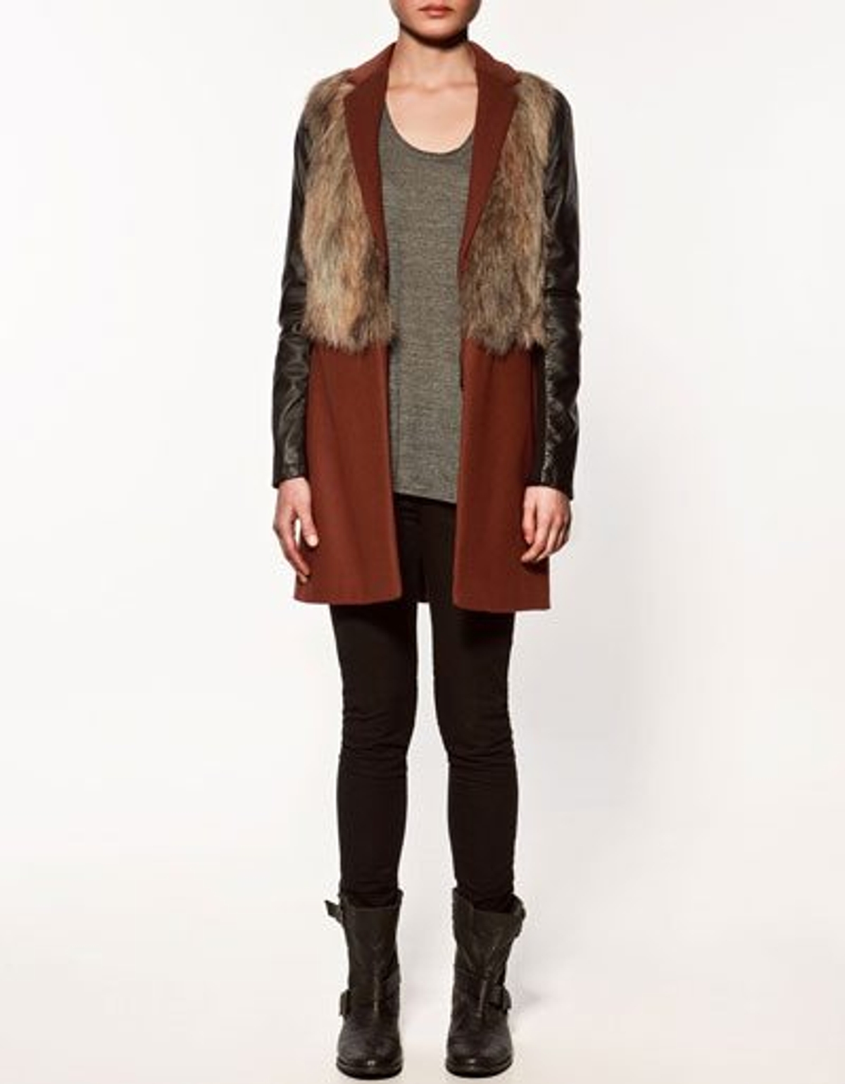 Daily steal: Faux fur and leather coat, $60