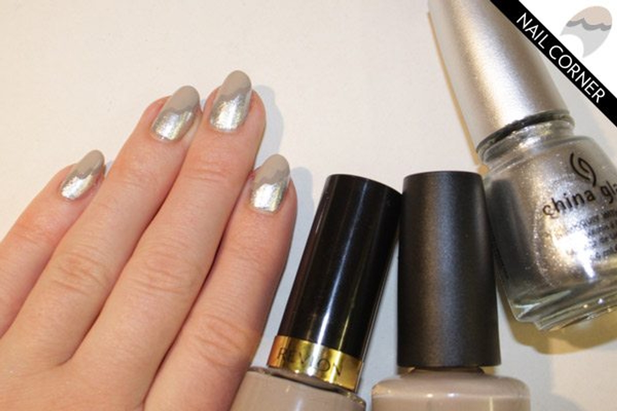 Nail Corner: Clouds? Quatrefoils? Check out this taupe and metallic manicure!