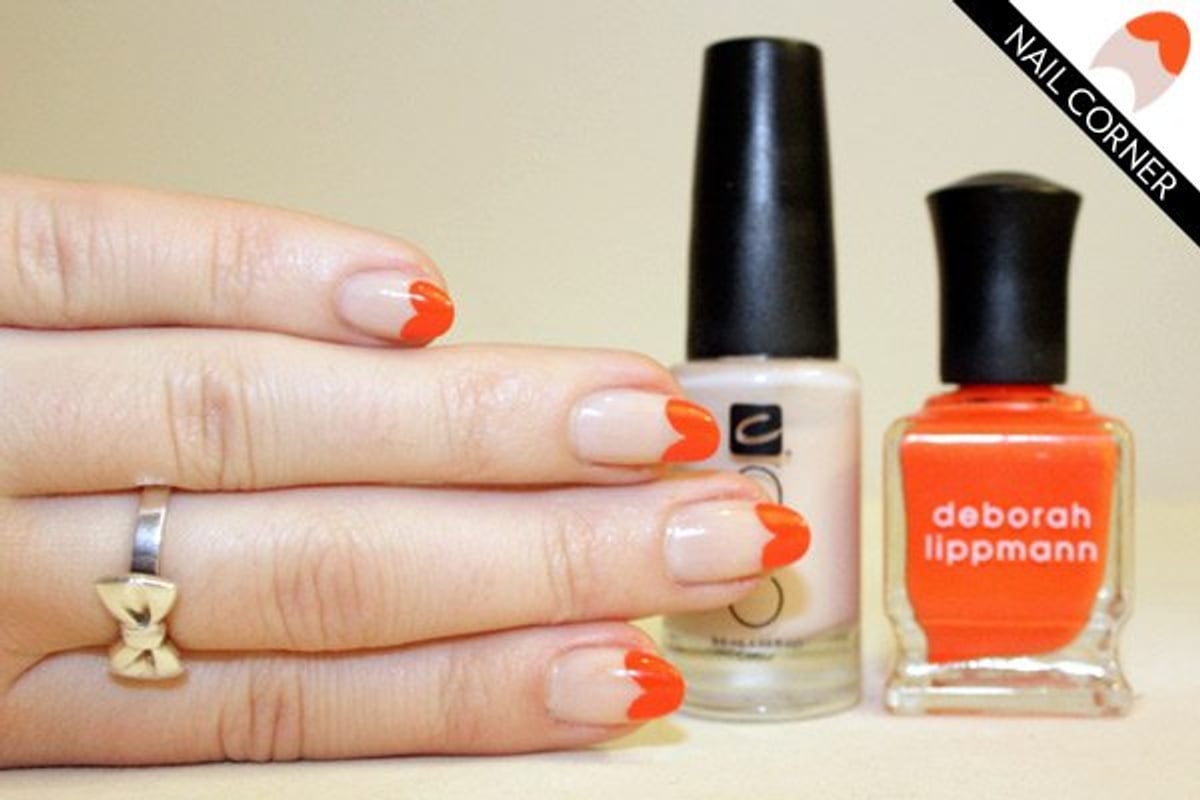 Nail Corner: 2 colourful ways to update the French manicure with purple chevrons and orange hearts