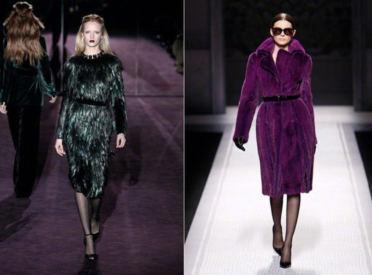 Gucci (left) and Alberta Feretti (right) Fall 2012 shot by Peter Stigter
