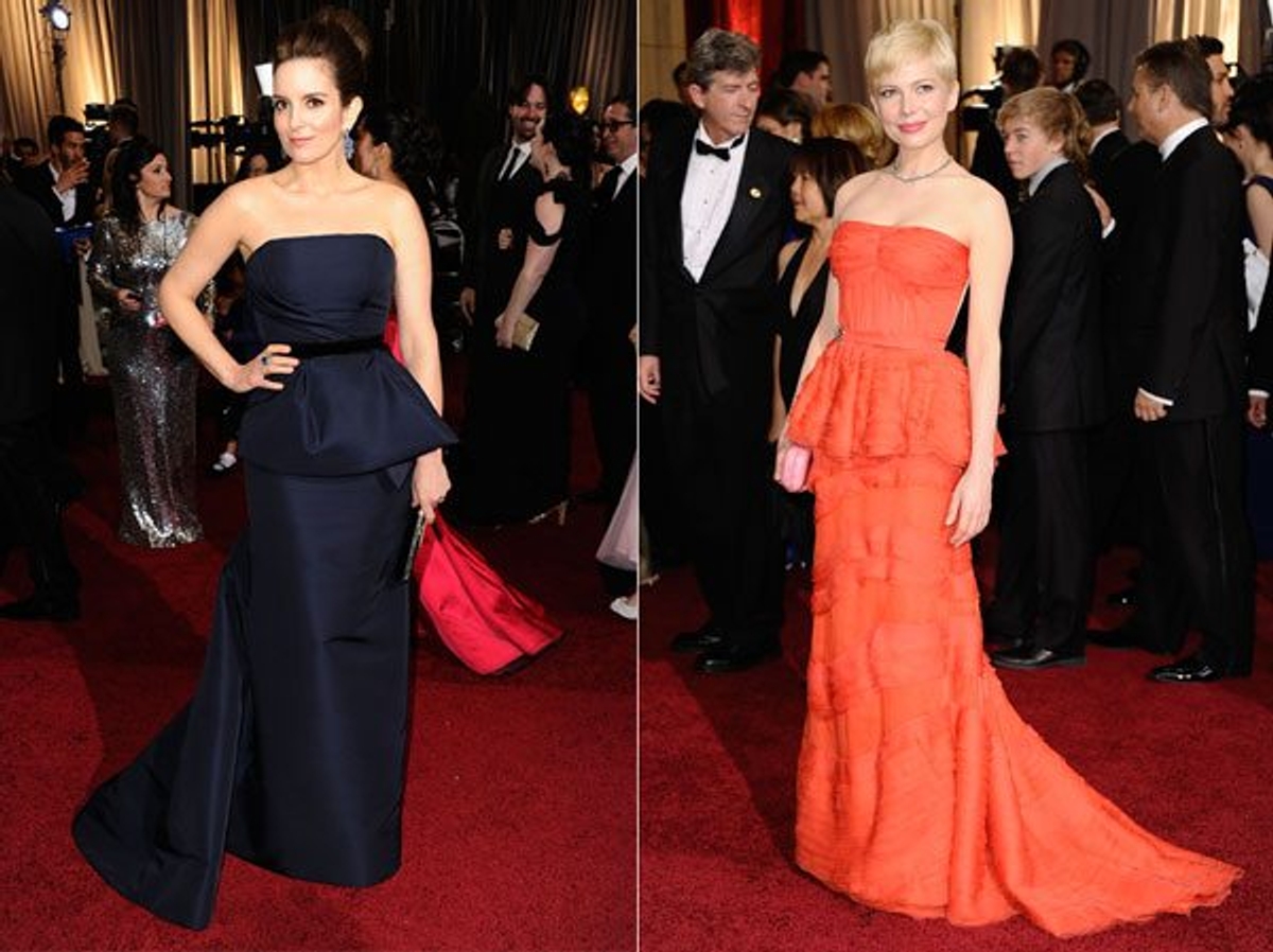 Tina Fey and Michelle Williams shot by by Frazer Harrison/Getty Images