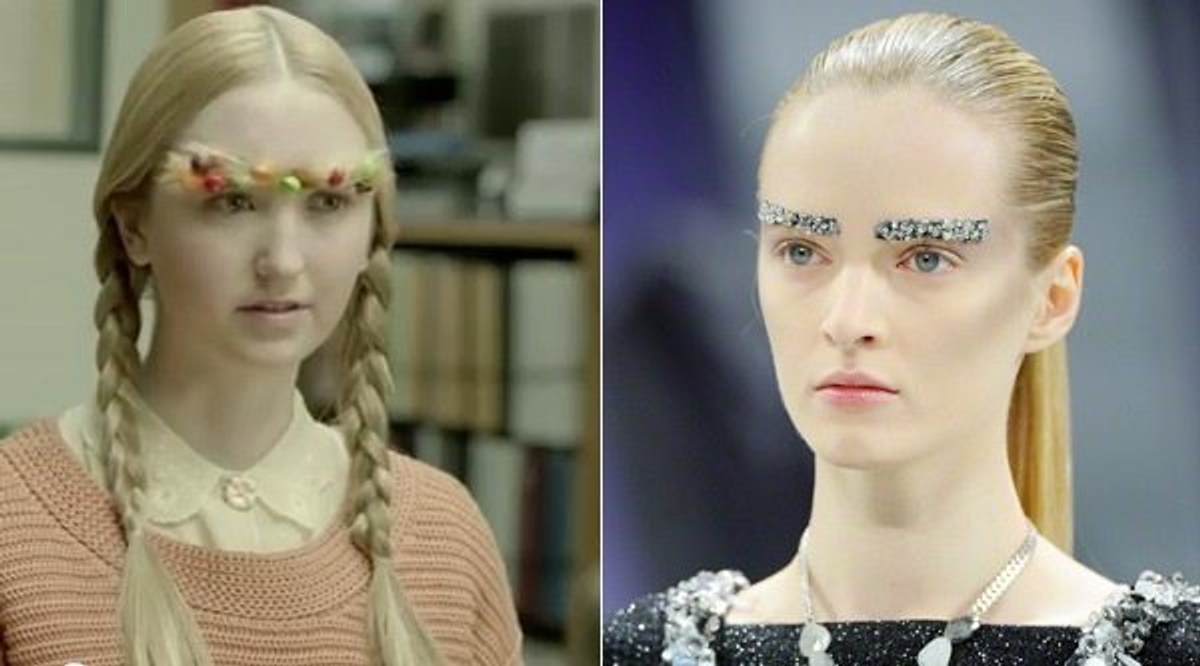 Skittles image via YouTube; Chanel Fall 2012 photo by Peter Stigter