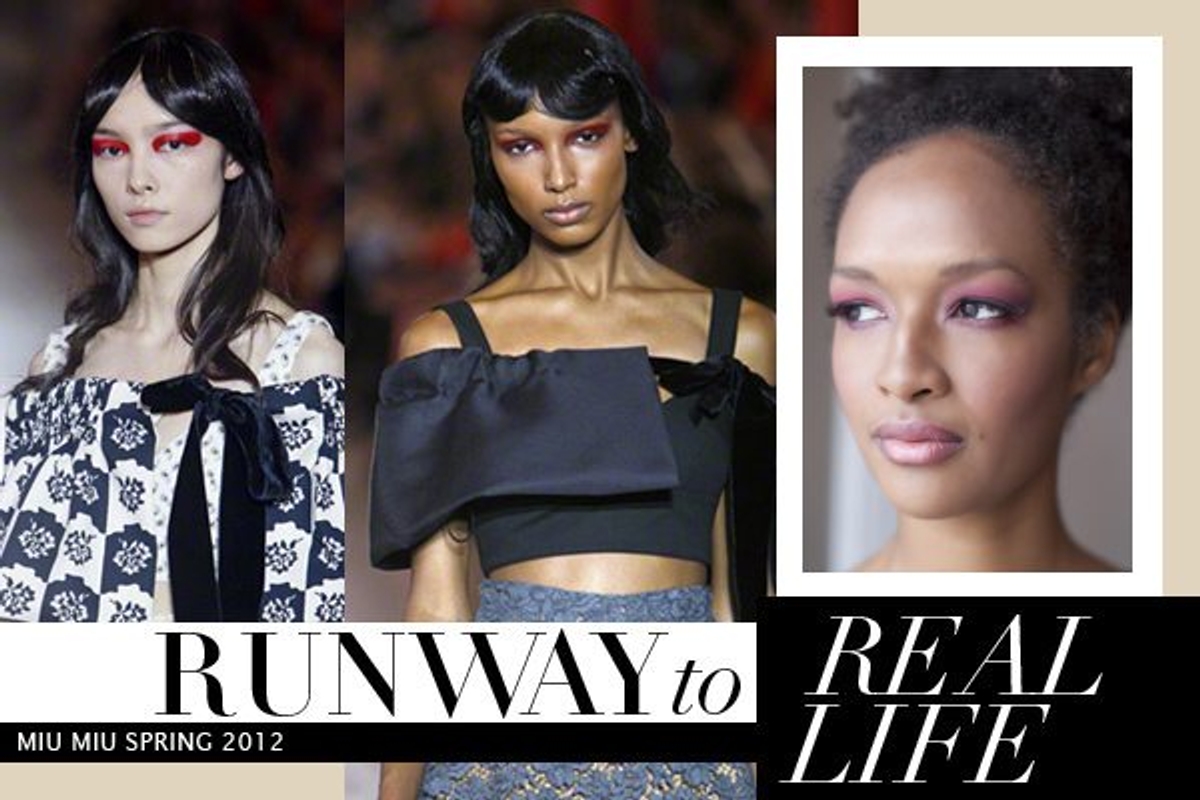 Left: Miu Miu Spring 2012 photography by Peter Stigter. Right: Photography and makeup by Dallas Curow. Model: Marième/Next Models Montreal.