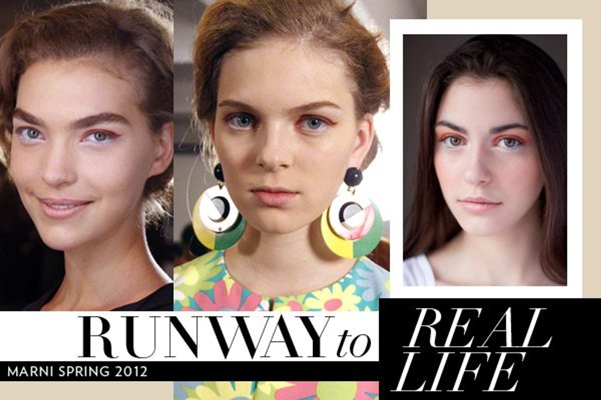 Left: Marni Spring 2012 photography by Peter Stigter. Right: Photography and makeup by Dallas Curow. Model: Adriane/Folio Montreal.