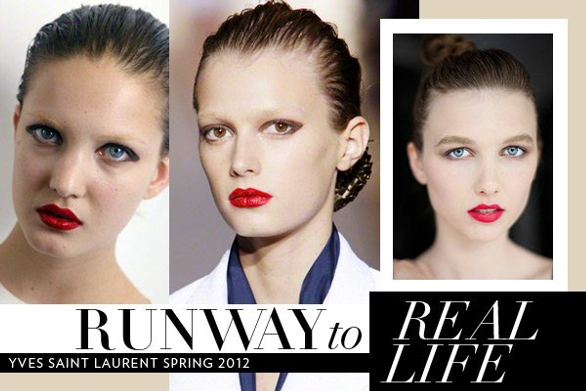 Left: Yves Saint Laurent Spring 2012 photography by Peter Stigter. Right: Photography and makeup by Dallas Curow. Model: Robin/Folio Montreal.