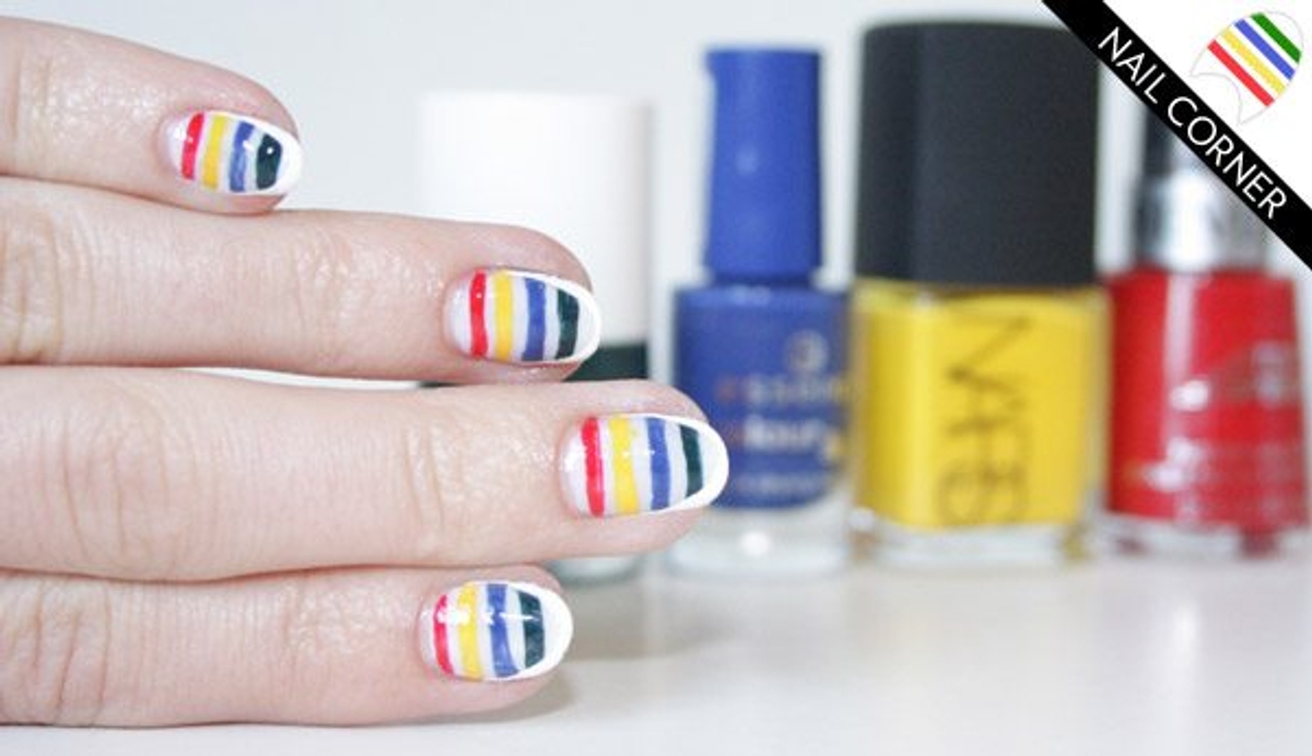 Nail Corner: A Hudson’s Bay stripes manicure to kick off the Canada Day long weekend!