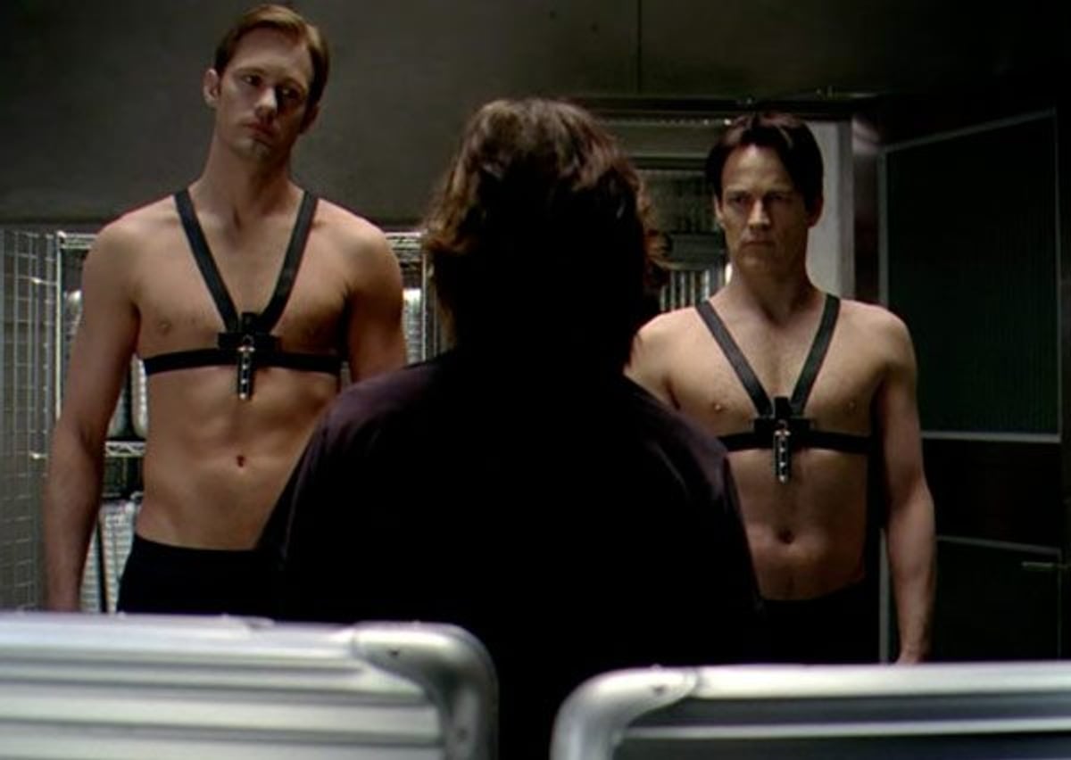 True Blood Recap: We take wardrobe cues from Bill and Eric's death harnesses, Pam and Salome's seductive robes and a...contortionist