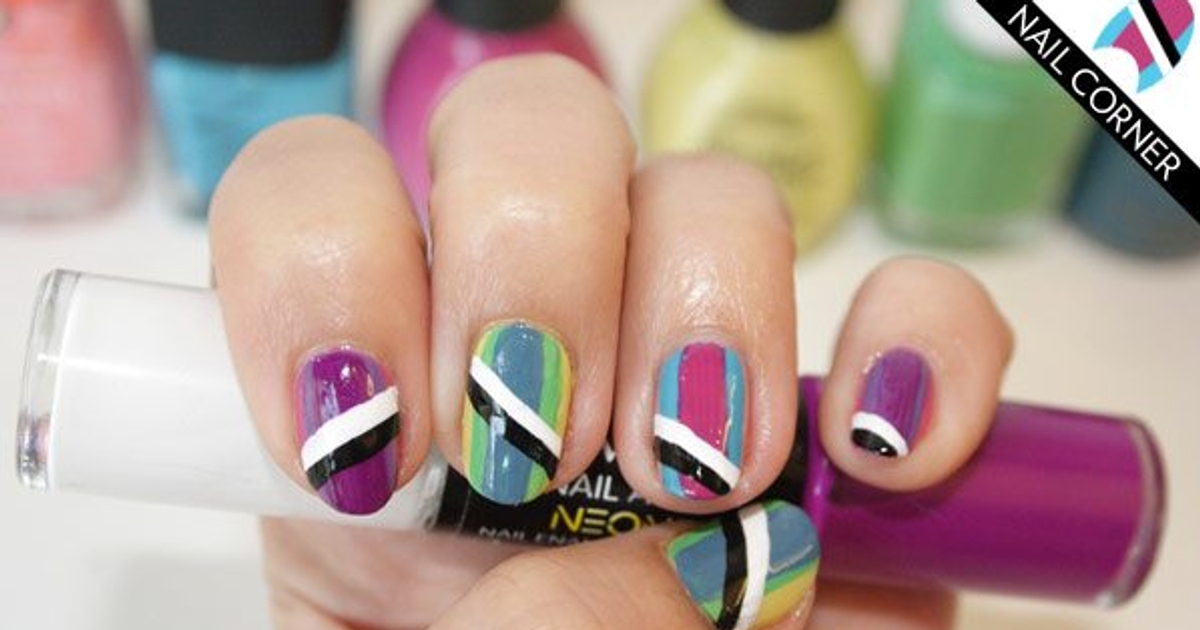 Offshoot Nails Nail Corner: A colourful-to-the-point-of-distraction stripe and zig-zag ...