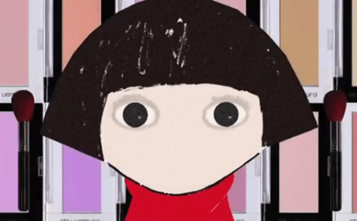 Say hello to Karl Lagerfeld's Mon Shu Girl, the adorable mascot for his upcoming Shu Uemura collection