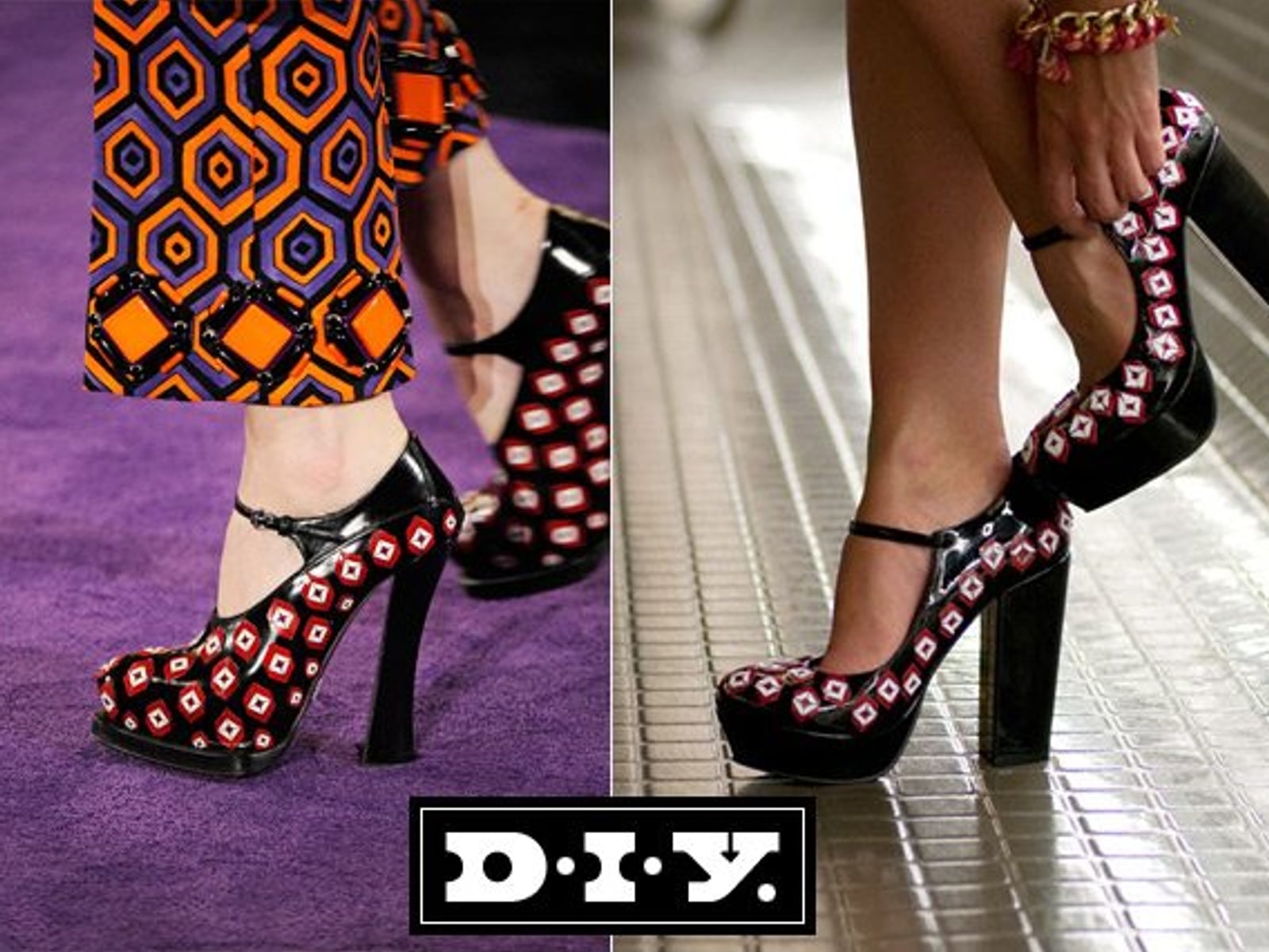 Designer DIY: Recreate Prada's zany geometric-print heels for only