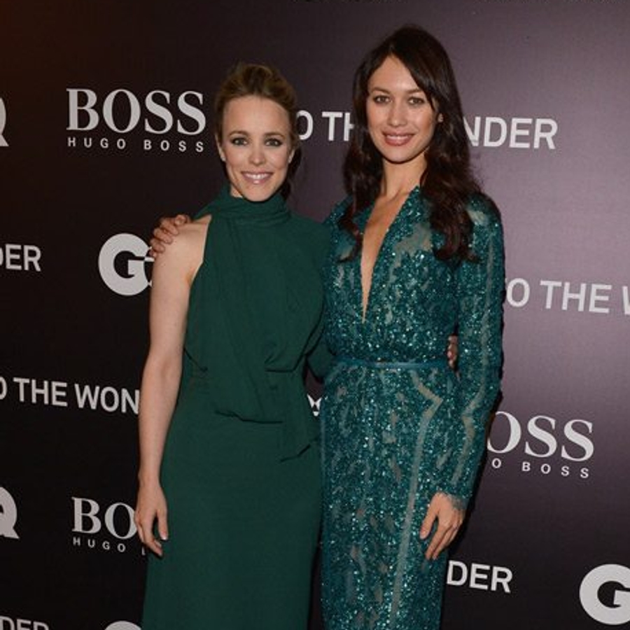 rachel mcadams green dress TIFF 2012: and To the Wonder co-star Olga Kurylenko toast their latest film in matching Elie Saab dresses rachel mcadams 2026
