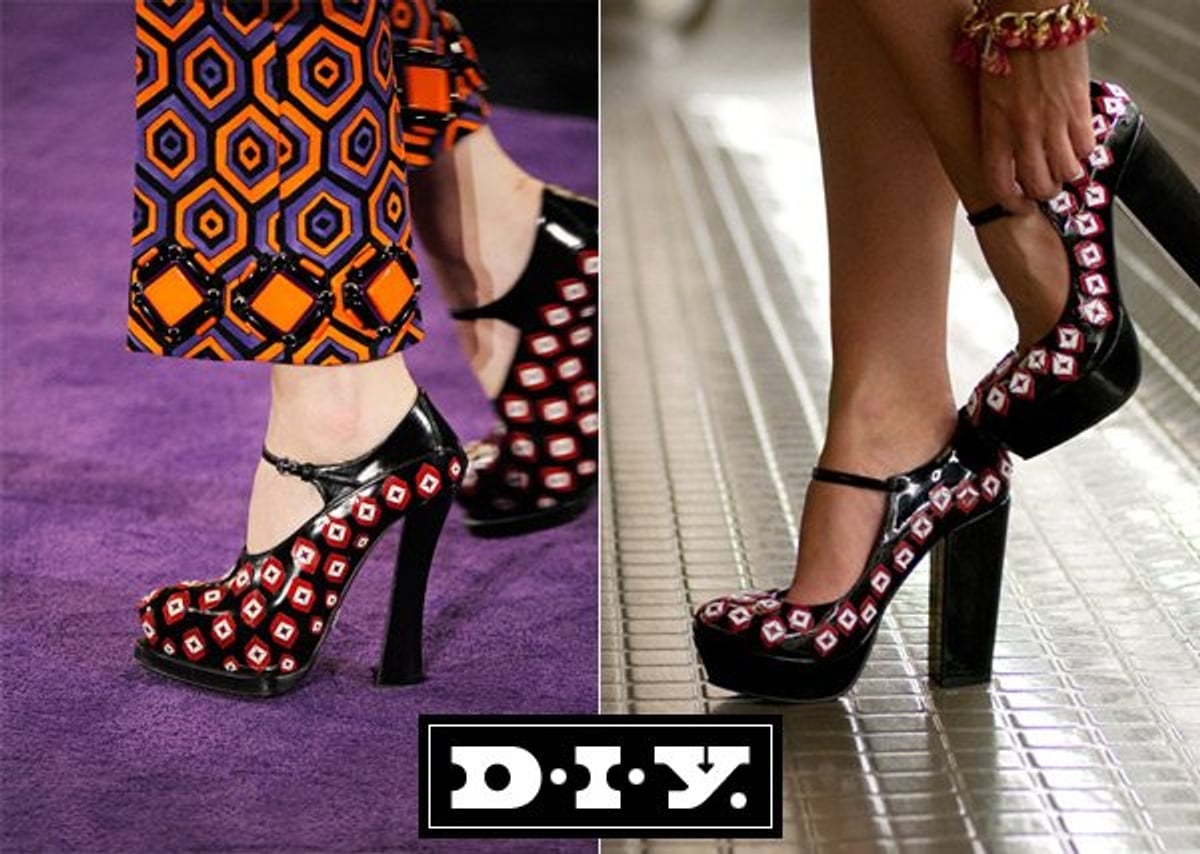 Designer DIY: Recreate Prada's zany geometric-print heels for only