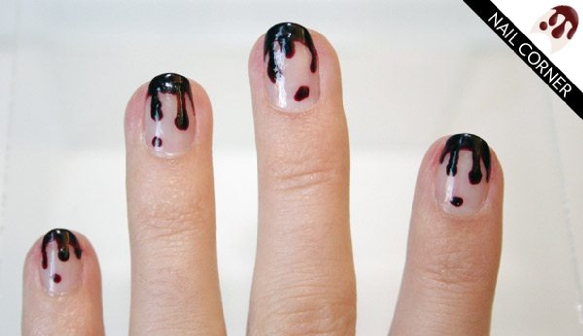 Nail Art Prabal Gurung Blood Drip Ox Blood Spring 2013