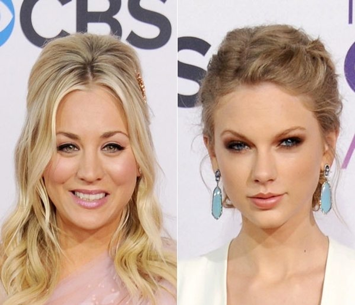 Kaley Cuoco Taylor Swift People's Choice Awards hair makeup