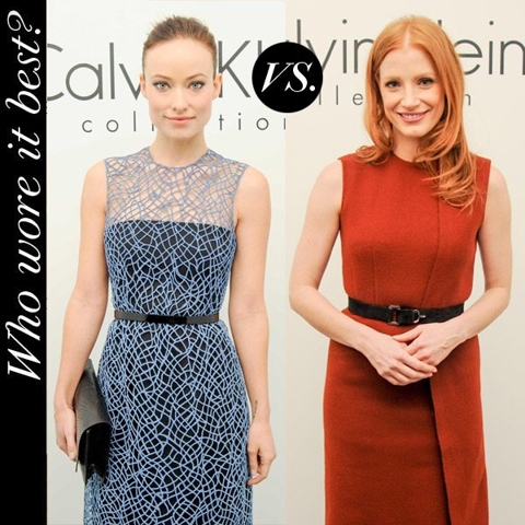 Olivia Wilde vs. Jessica Chastain: Who wore it best in front row at Calvin Klein?